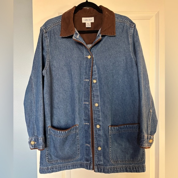Cabin Creek Jackets & Blazers - Cabin Creek Vintage Blue Denim Barn Jacket with Brown Corduroy Collar Size S